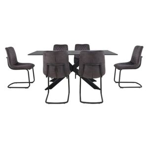 Creed Large Table and 6 Chairs Dining Set