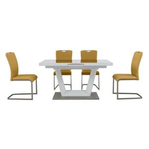 Bianco Small Extending Dining Table and 4 Chairs Dining Set