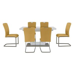 Bianco Small Extending Dining Table and 6 Chairs Dining Set