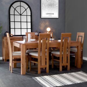 Oslo Chunky Oak 180cm Fixed Top Dining Table