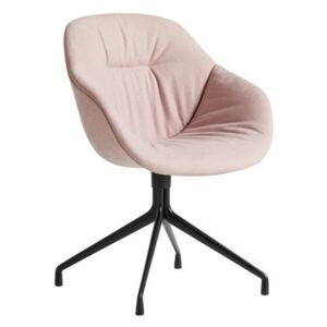 About a chair AAC121 Soft Swivel armchair - / High backrest - Full quilted fabric by Hay Pink