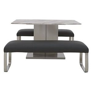 Cocoon Dining Table and 2 Low Benches - Black