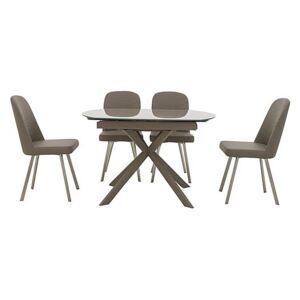 Wizard Extending Dining Table and 4 Chairs - Brown