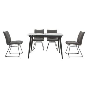 Ace Small Extending Dining Table and 4 Chairs - Grey