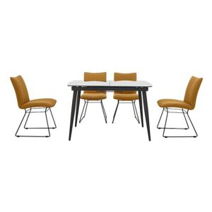 Ace Small Extending Dining Table and 4 Chairs - Yellow