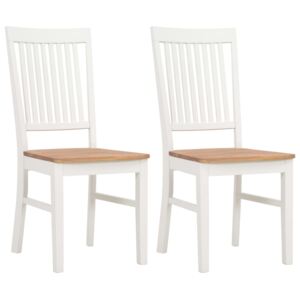 VidaXL Dining Chairs 2 pcs White Solid Oak Wood