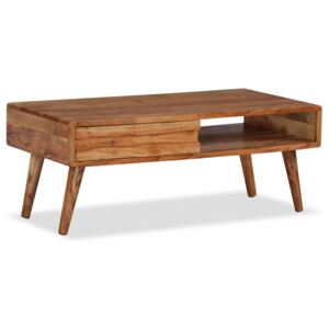 VidaXL Coffee Table Solid Wood with Carved Drawer 100x50x40 cm