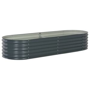 VidaXL Garden Raised Bed 240x80x44 cm Galvanised Steel Grey