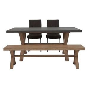 Fusion Large Table, 2 Chairs and Dining Bench Set