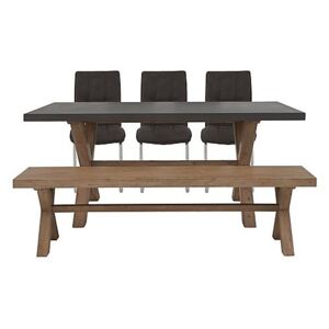 Fusion Large Table, 3 Chairs and Dining Bench Set