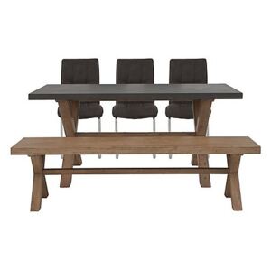 Fusion Small Table, 3 Chairs and Dining Bench Set