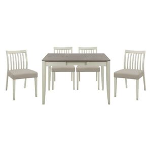 Skye Small Table and 4 Slatted Chairs - Grey