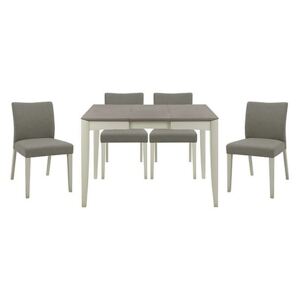 Skye Small Table and 4 Upholstered Chairs - Grey