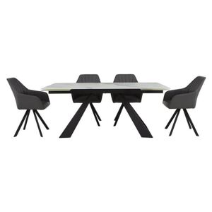 Chamonix Extending Dining Table and 4 Chairs - White