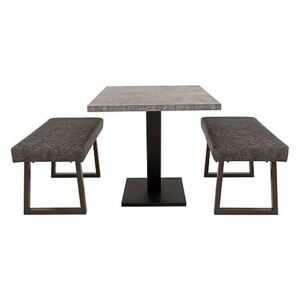 Rocket Dining Table and 2 Compact Earth Low Benches Dining Set