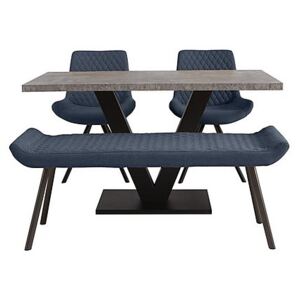 Rocket Dining Table, 2 Chairs and Low Bench Dining Set