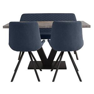 Rocket Dining Table, 2 Chairs and High Back Bench Dining Set