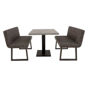 Rocket Dining Table and 2 Compact Earth Backrest Benches Dining Set