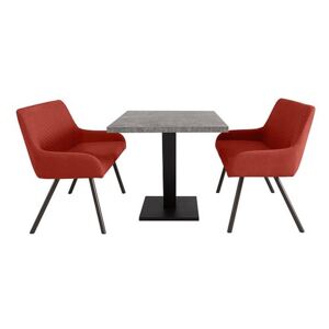 Rocket Dining Table and 2 High Back Benches Dining Set