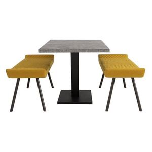 Rocket Dining Table and 2 Low Benches Dining Set
