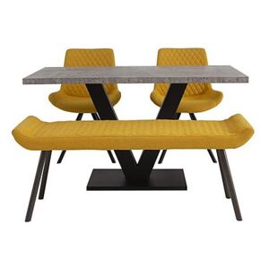 Rocket Dining Table, 2 Chairs and Low Bench Dining Set