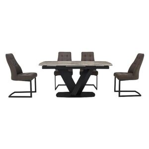 Merlin Extending Dining Table and 4 Chairs - Grey