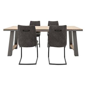 Baltimore Dining Table and 4 Dining Chairs Set - 210-cm