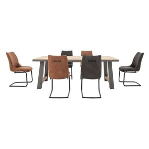 Baltimore Dining Table and 6 Dining Chairs Set - 210-cm