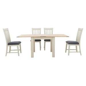 Furnitureland - Angeles Flip Top Extending Dining Table and 4 Wooden Dining Chairs