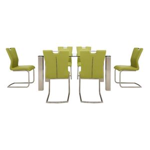 Ideas 160cm Dining Table and 6 Handle-back Dining Chairs with Round-edged Cantilever Bases