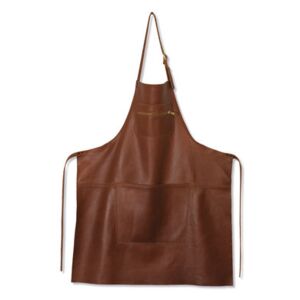 Apron - leather / Zipped pocket by Dutchdeluxes Brown