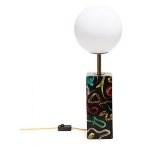 Toiletpaper - Snakes Table lamp - / China & glass - H 70 cm by Seletti White/Black