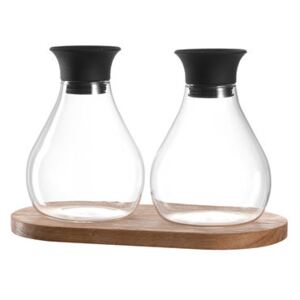 Firenze Oil and vinegar set - / Avec support bois - 260 ml by Leonardo Transparent