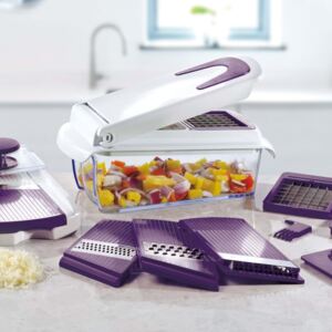 Cucinapro Chopper and Slicer with 7 Inserts Purple