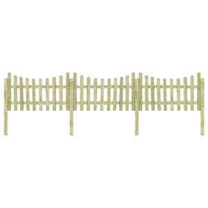 VidaXL Garden Fence with 4 Posts Impregnated Pinewood 510x100 cm