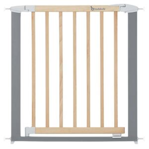 Badabulle Safety Gate Safe & Lock Wood and Metal Grey 73-81.5 cm