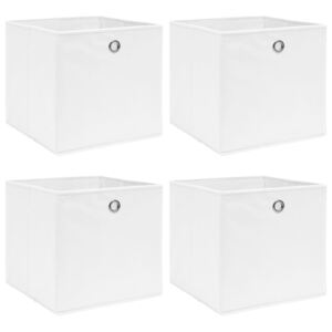 VidaXL Storage Boxes 4 pcs White 32x32x32 cm Fabric