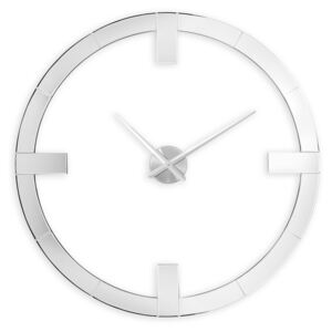 Large Mirrored Wall Clock - White