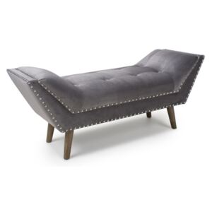 Mulberry Tufted Button Grey Brushed Velvet Chaise