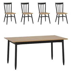 Ercol - Monza Medium Extending Dining Table and 4 Dining Chairs