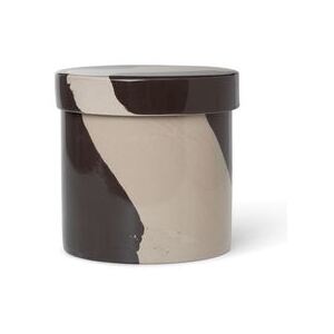 Inlay Box - Large / Ceramic - Ø 14 x H 14 cm by Ferm Living Brown/Beige