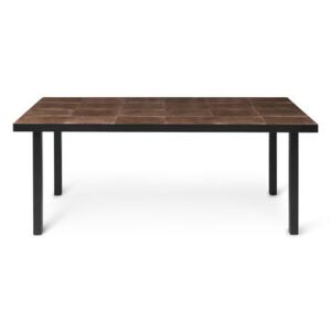 Flod Tiles Rectangular table - / 181 x 81 cm - Hand-made clay tiles by Ferm Living Brown