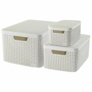 Curver Style Storage Basket with Lid 3 pcs White 240652