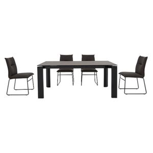 Calligaris - Gate Dining Table and 4 Maya Ski Leg Faux Leather Dining Chairs