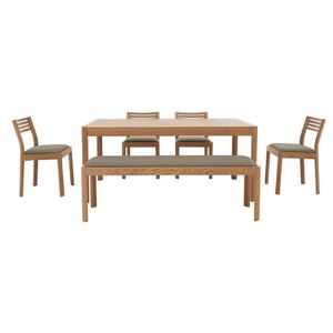 Ercol - Ella Medium Extending Dining Table, 4 Dining Chairs and Medium Dining Bench - Brown