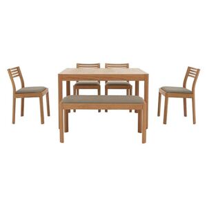 Ercol - Ella Small Extending Dining Table, 4 Dining Chairs and Small Dining Bench - Brown