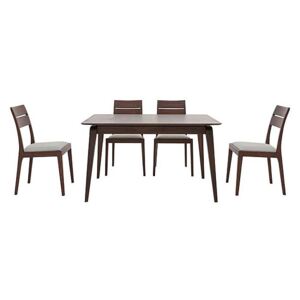 Ercol - Lugo Small Fixed Dining Table and 4 Dining Chairs - Brown