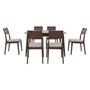 Ercol - Lugo Small Fixed Dining Table and 6 Dining Chairs - Brown