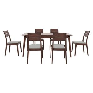 Ercol - Lugo Medium Extending Dining Table and 6 Dining Chairs - Brown