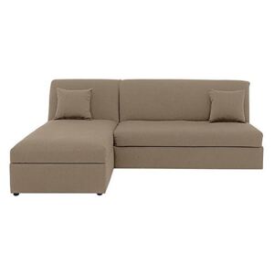 Versatile 2 Seater Fabric Chaise Sofa Bed No Arms - Beige